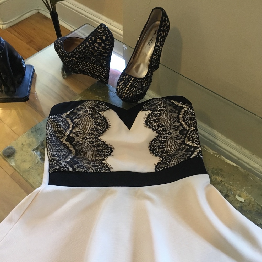 Cream and Black shoes and top
